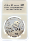 China 10 Yuan 1990 Silber Panda - 1 Unze Feinsilber